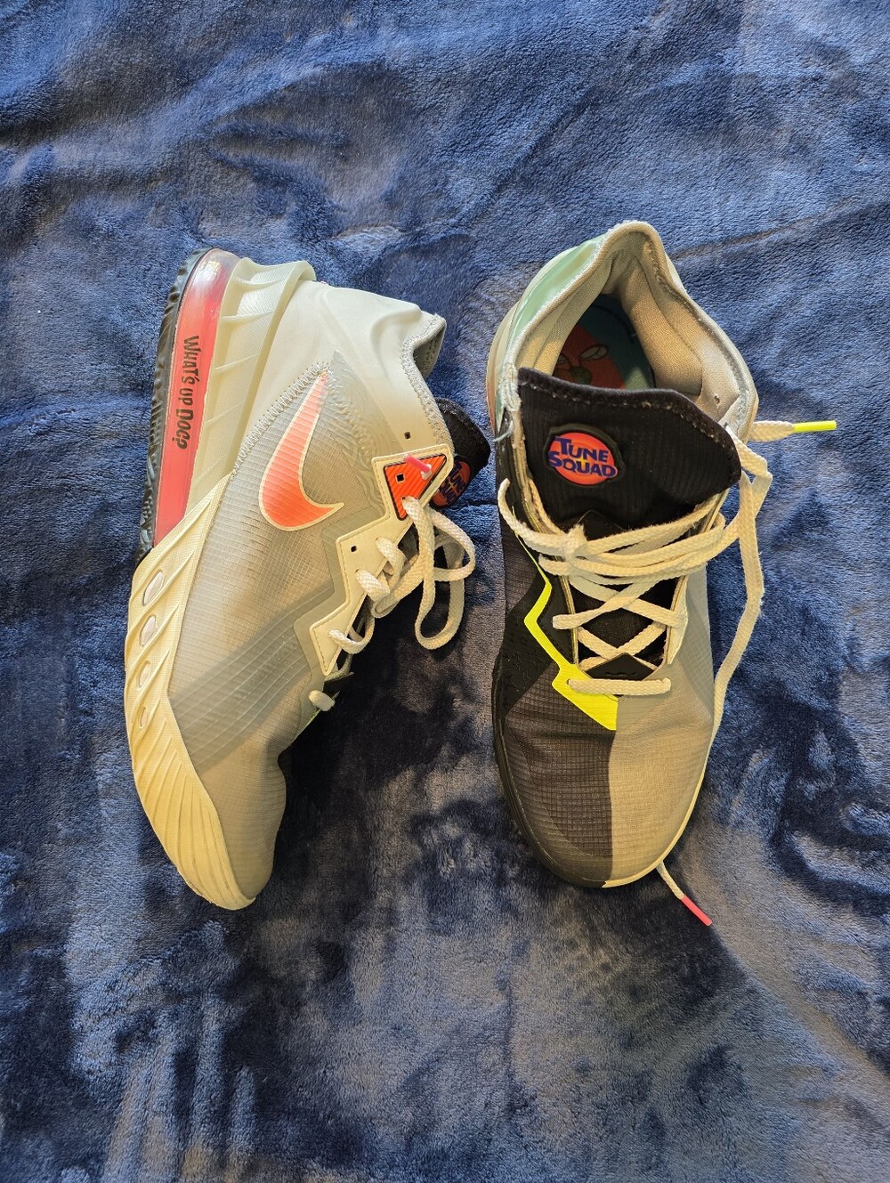 Nike Tune Squad Basketball Shoes - Grey w/ Pink Accents LeBron 18 Low Space Jam